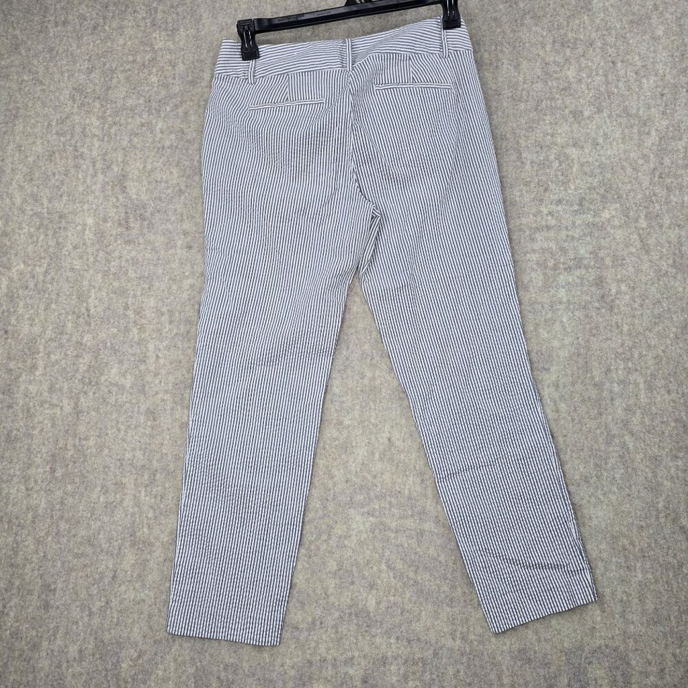 Ann Taylor LOFT Womens Original Ankle Pants Size 6 Striped Cotton Blend - Picture 2 of 6